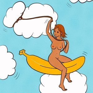 Riding a banana